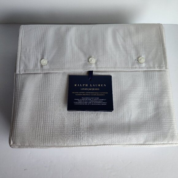 Ralph Lauren Lovan Platinum Jaquard Full/Queen Duvet Cover - Picture 1 of 4